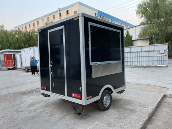 2.1m（7ft） Black square food trailer - Image 4