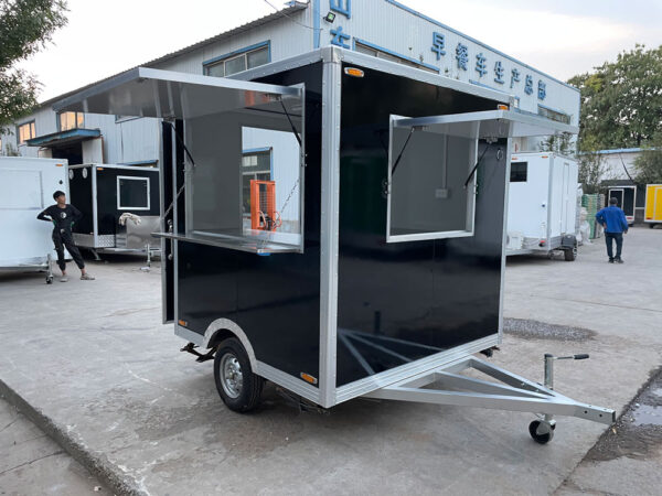 2.1m（7ft） Black square food trailer - Image 7