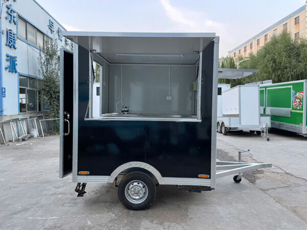 2.1m（7ft） Black square food trailer - Image 3