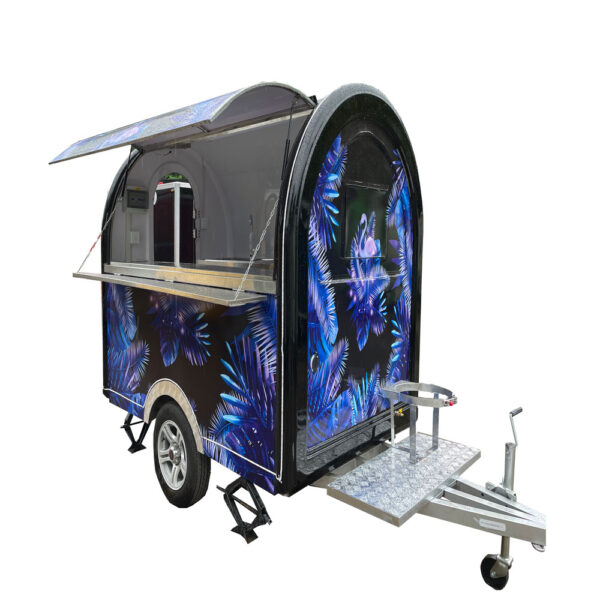 2.3m (7.5ft) Black round food trailer - Image 6