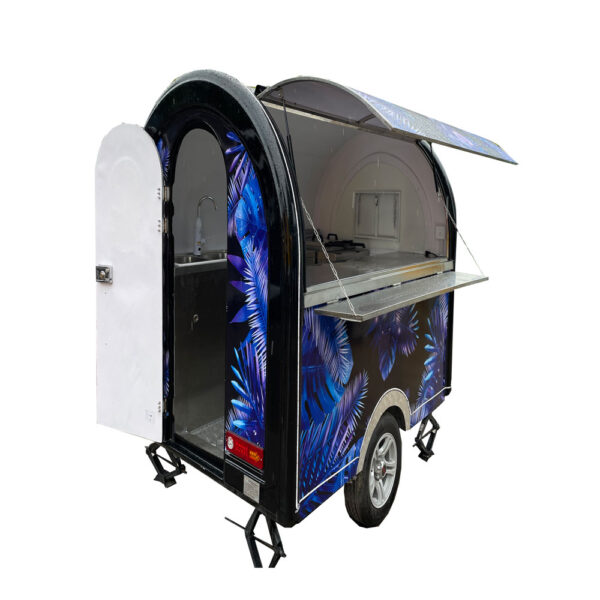 2.3m (7.5ft) Black round food trailer - Image 5