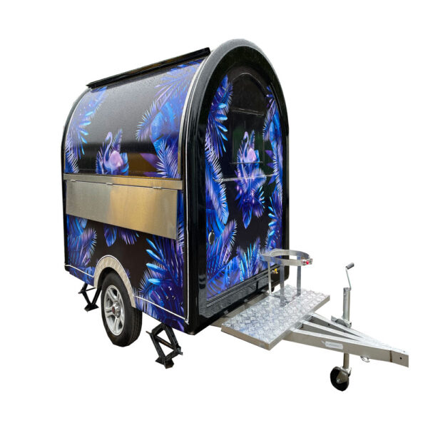 2.3m (7.5ft) Black round food trailer - Image 3