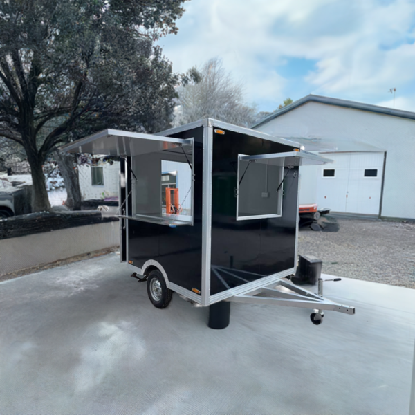 2.1m（7ft） Black square food trailer