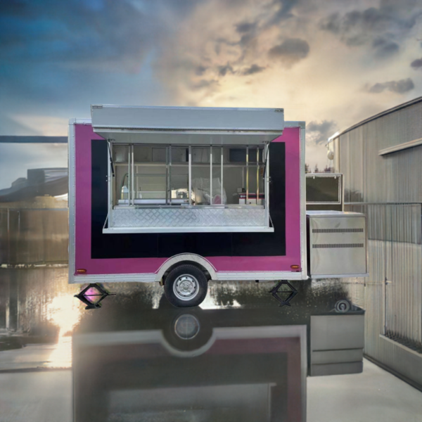 3m（10ft）Squqre pink,black food trailer