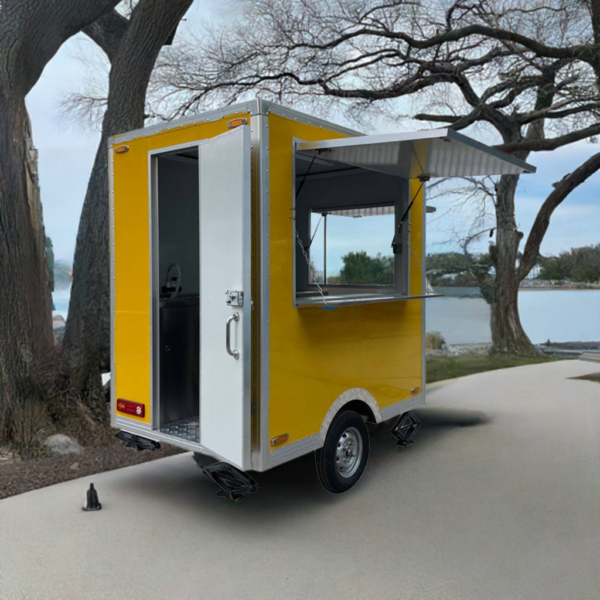 2.1m（7ft） Yellow square food trailer