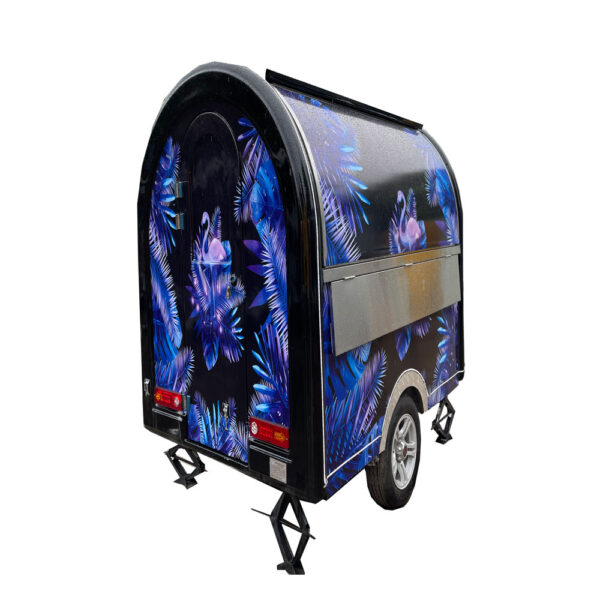 2.3m (7.5ft) Black round food trailer - Image 2